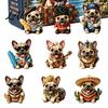 French Bulldog Advent Calendar Calendar 24-Day Christmas Countdown Acrylic Ornament Collectible Frenchie Puppy Figurines Figurine Hanging Decor for