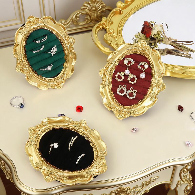 Vintage Style Earring and Ring Display Stand Organizer Tray for Jewelry Boutique Counter Desk Storage and Home Decor