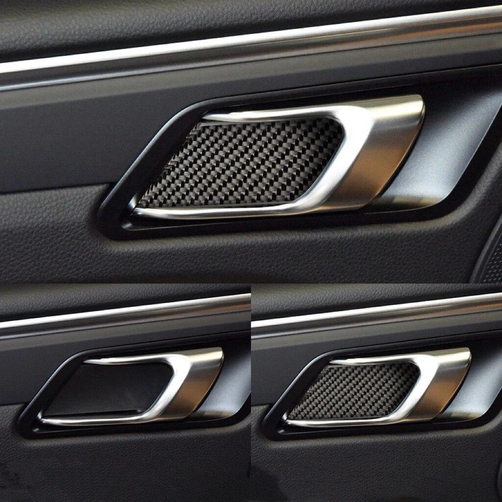 Klamka do drzwi samochodowych pokrywa miski naklejka tapicerka dla Porsche Macan 2014 2015 2016 2017 2018 z włókna węglowego