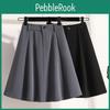 Women Spring Summer 2025 Dimanaf Plus Size New Skirts Vintage Elastic Solid Loose Pleated Skirts High Waist