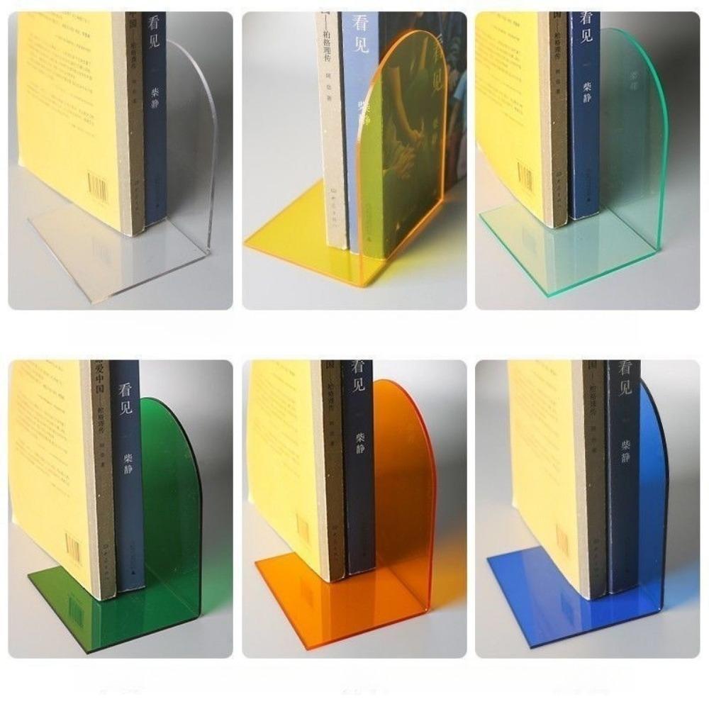 2PCS acrylic L-shaped book in the same color solid color transparent book baffle desktop fixed book