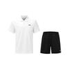 Li Ning Tischtennis Serie Atmungsaktiv Weiche Baumwolle Polo Kurzarm Trainingsspiel Outfit Unisex Sportbekleidung AWBW107-4