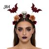 Comfortable Halloween Hairbands Flower Skeleton Bat Headband, Gothic Floral Skull Hair Bands, Spooky Decorative Cloth Headbands for Events Accessory,