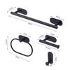 Stainless Steel No-Drill Towel Ring Holder Set Bathroom Wall Mount 4/5/7 Piece Kit In Black Gold