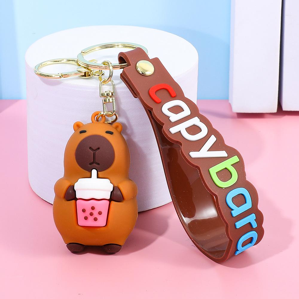 Creative Cute Capybara Keychains For Car Keychain Anime Cartoon Capibala Pendant Women Doll Keyring Charm Holiday Gifts Jewelry