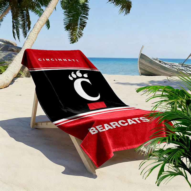 Cincinnati Bearcats Print Beach Towel, Large Soft Quick Dry Towel for Beach Camping Swimming