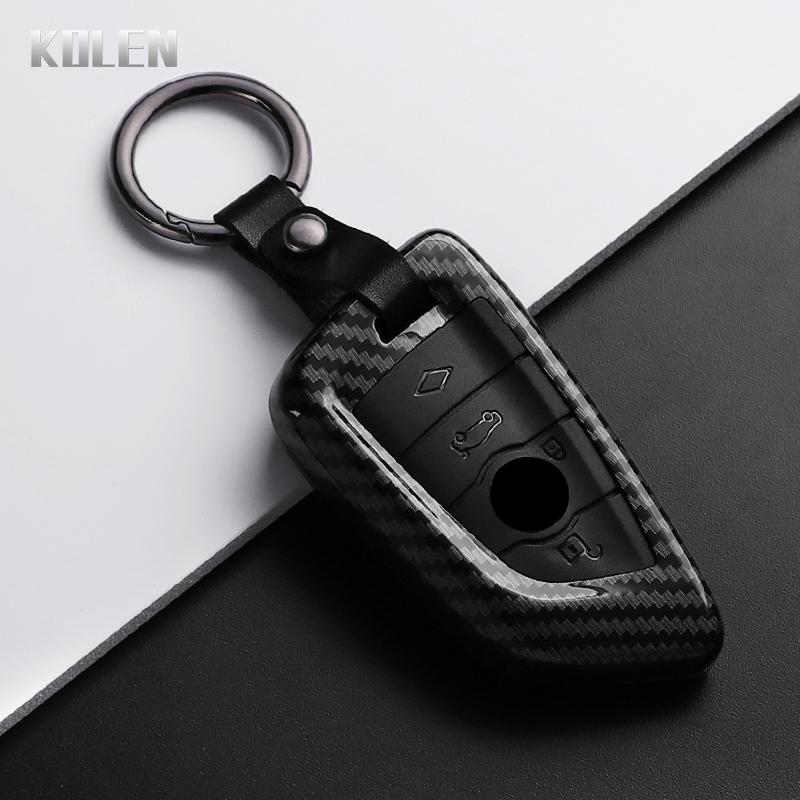 ABS Carbon Fiber Style Car Key Case Cover for BMW X1 X3 X5 X6 X7 1 3 5 6 7 Series G20 G30 G11 F15 F16 G01 G02 F48 Accessories