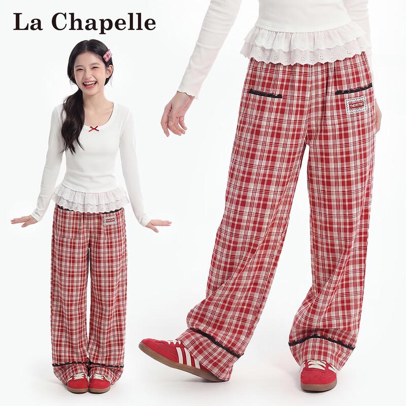 La Chapelle Girls  Spring Plaid Wide-Leg Trousers 120