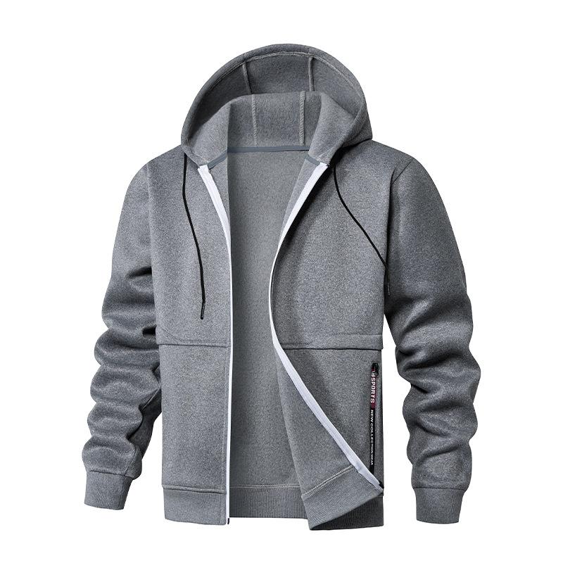 Cardigan Hooded Sweatshirt Spring and Autumn Men's Glossy Hoodie Casual Jacket Tops Men