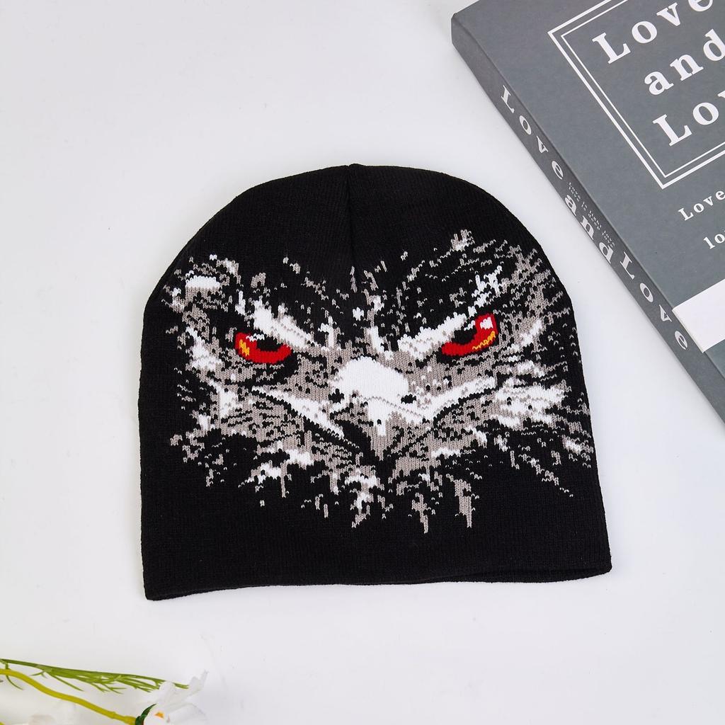 Eagle new pullover hat street knitted jacquard to keep warm European and American dark wind men's and women's hats personalized niche autumn and winte