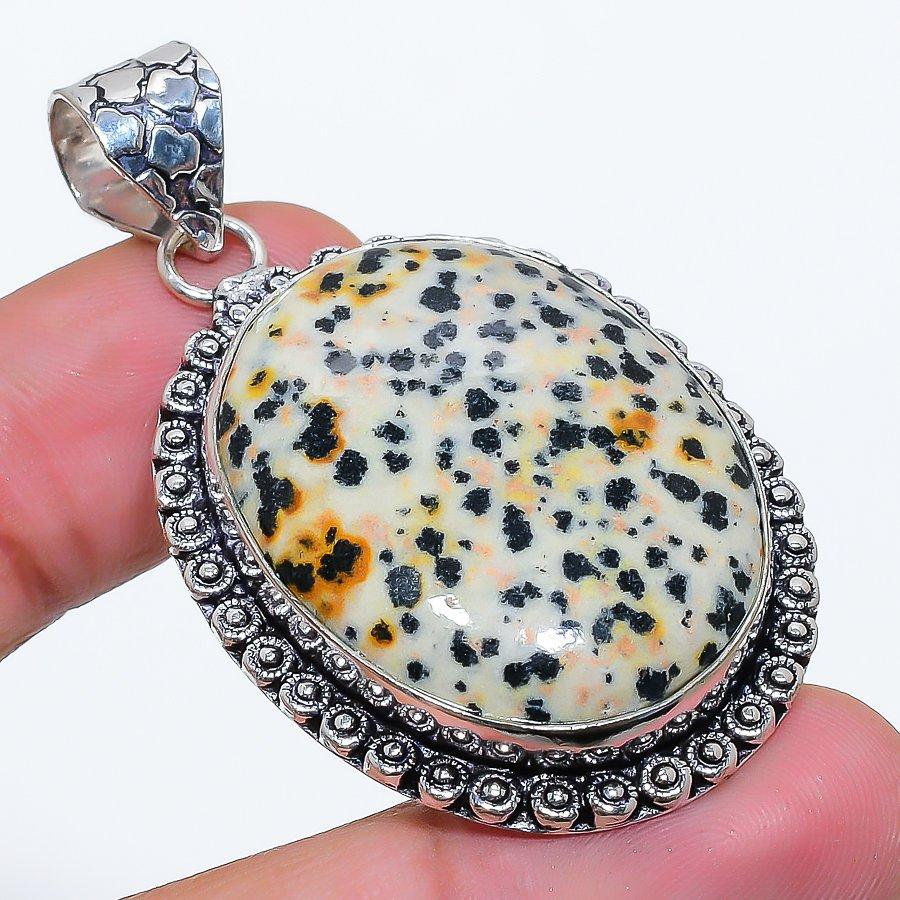 

Dalmation Jasper Gemstone 925 Sterling Silver Jewelry Pendant 2.09 SU-10672