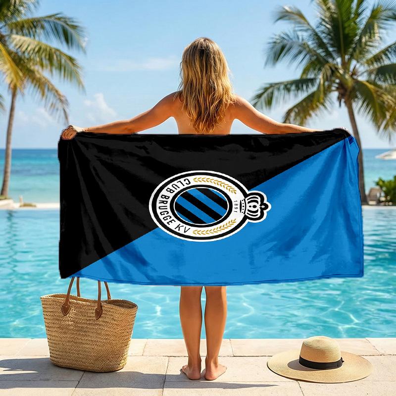 Club Brugge FC Stampa Asciugamano da Spiaggia Quick Dry Microfibra Assorbente Portatile da Viaggio Asciugamano da Nuoto