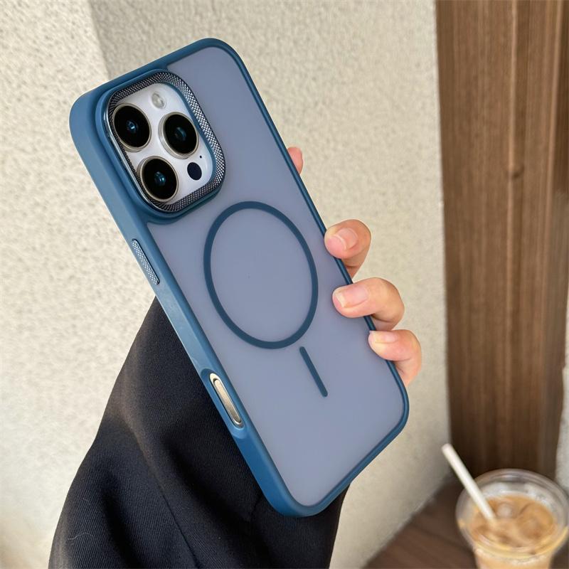 Luxury Matte Magsafe Case for iPhone 16E 14 15 16 Plus 11 12 13 16 Pro Max Hard Wireless Charging Magnetic Shockproof Cover