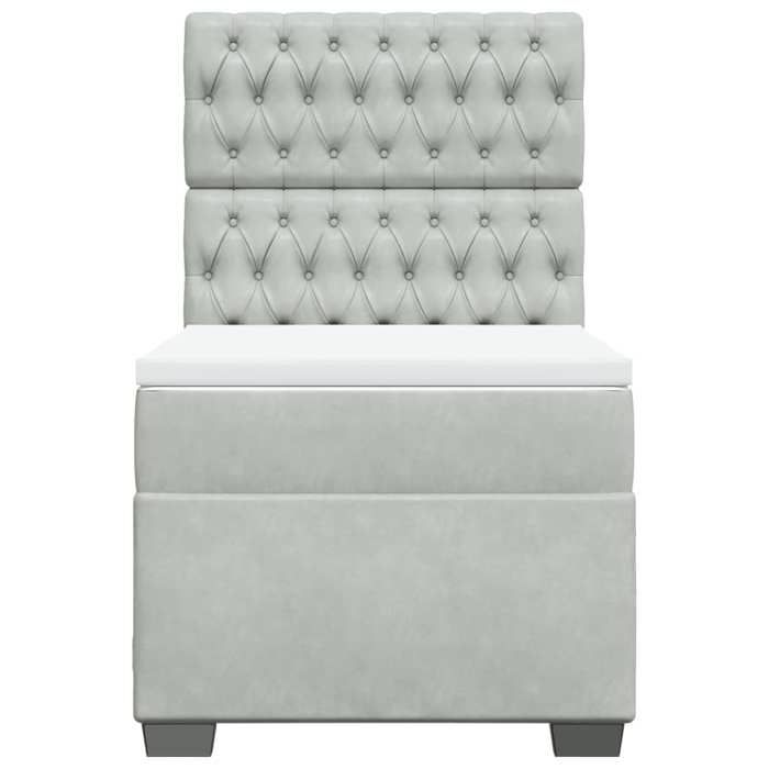 Maison Exclusive - Bettlattenrost und Matratze Hellgrau 90x200 cm Samt