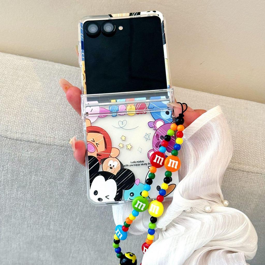 Mickey & Minnie Cartoon Samsung Z Flip7 Anti-Drop Case for Women - Creative, Foldable Screen Protection, Compatible with Z Flip6