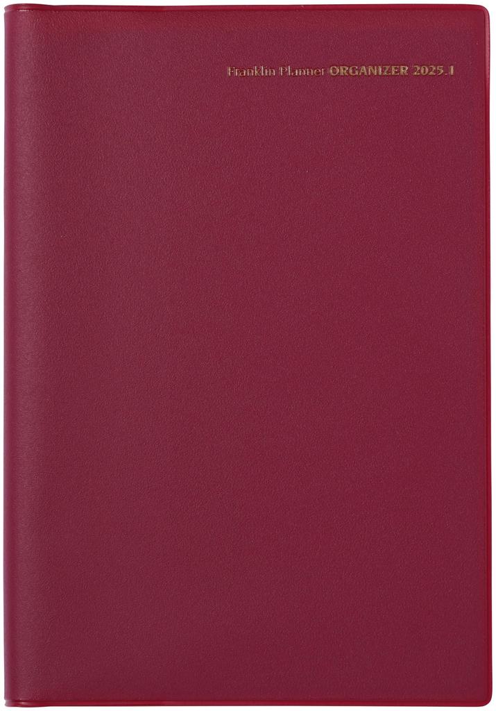 A5 Franklin Planner 1 Page Per Starts January Burgundy 86308 Organizer, Day, PVC, 2025,