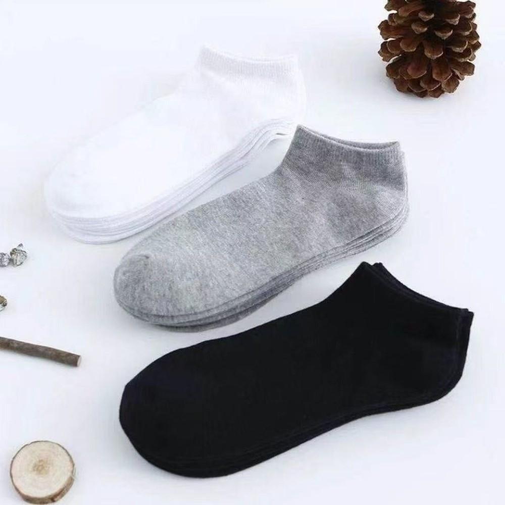 3Pairs Solid Color Invisible Socks Thin Men's Short Socks Boat Socks  Fitness Travel