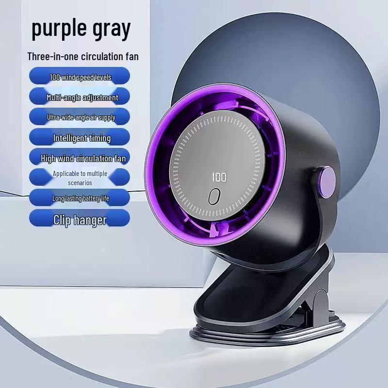 

Wall-Mounted & Desktop USB Clip Fan with Timer and Digital Display, 100 Speeds 16x9.8x18.5 cm