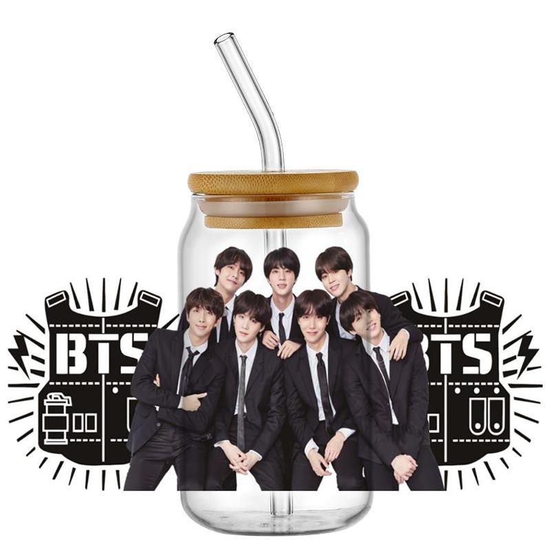 Popular Korean Oppa Groups Easy Peel Waterproof Party Diy Decals 3D Transfers Uvdtf Tumbler Stickers 16Oz Uv Dtf Cup Wraps