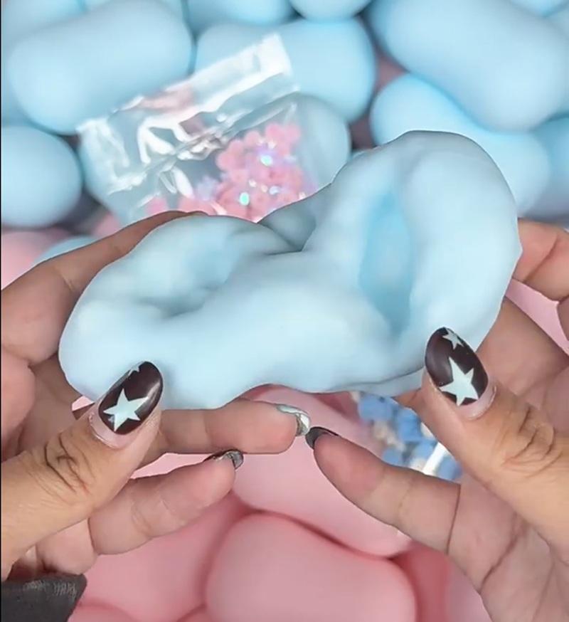 Handmade Simulated Soap Crispy Stress Ball - Fidget Squeeze Ball Round Block Filled ASMR Adult Anxiety Relief Toy