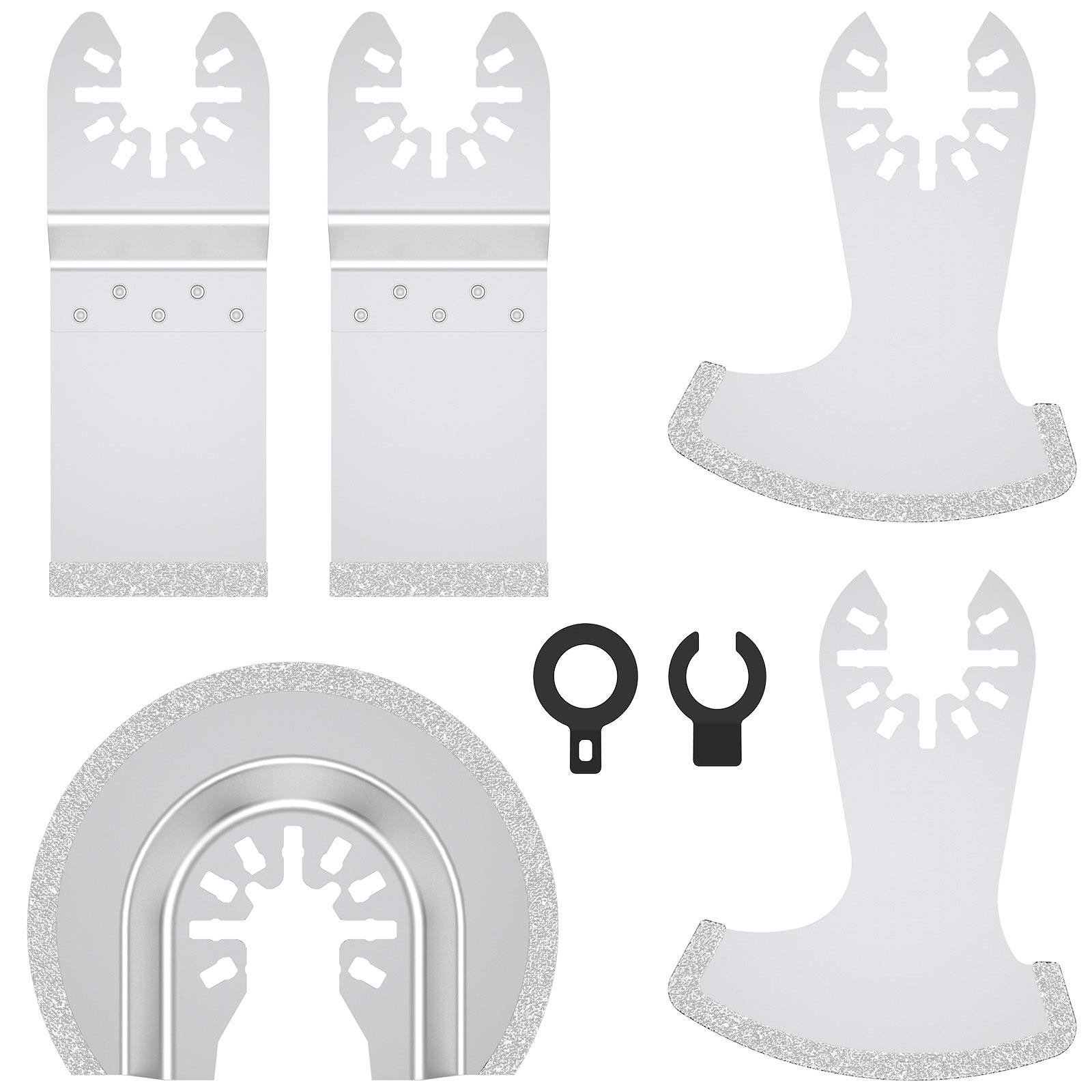 

5 Pcs Grout Remover Tool Blades Efficient Diamond Oscillating Tool Blades with Gaskets Versatile for Tile Grout Removal