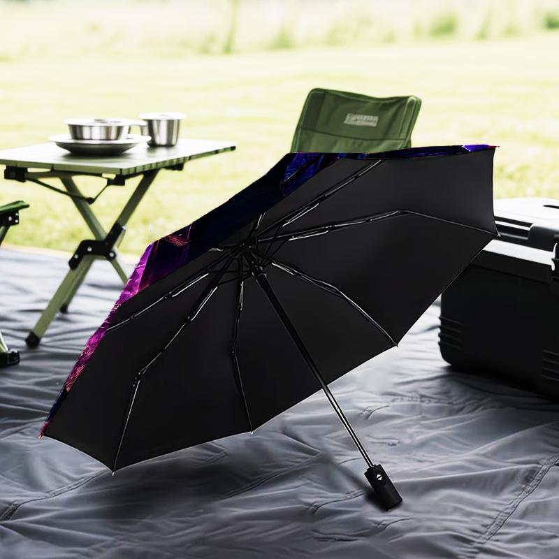 Moonlit Graveyard Undertaker Umbrella 8-Frame for Travel, Camping, Casual Lightweight Portable Umbrella, Essential for Every Family Holidays Gift