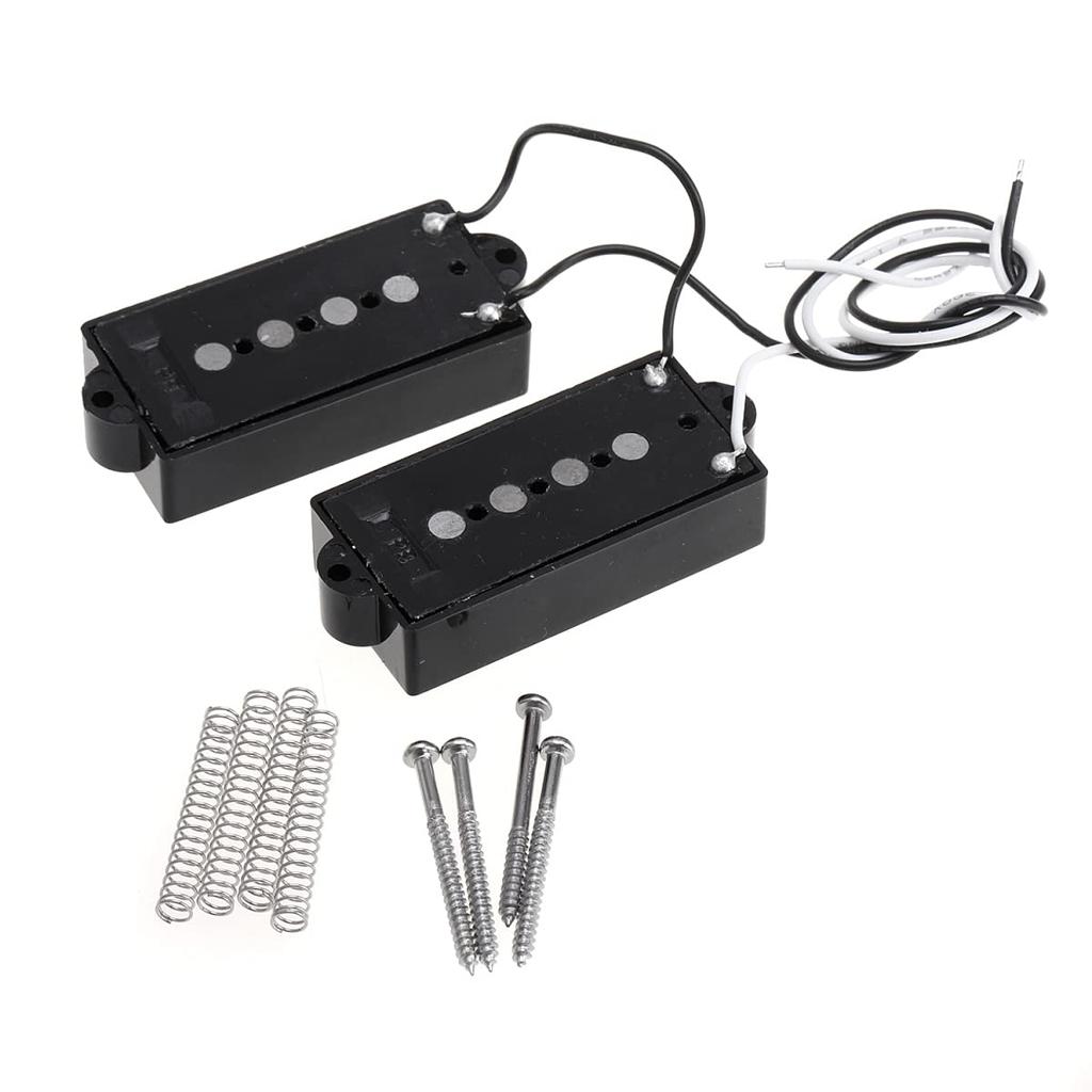 Wilkinson M Series WOPB Variable Gauss Alnico 5 Precision Bass Pickup 4-String PB For Electric Bass Guitar, Black (set of 2)
