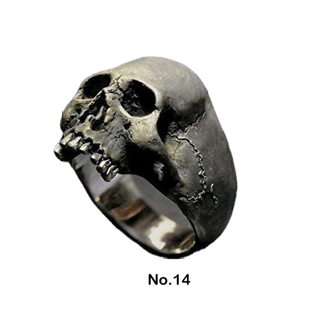 Exquisite Handmade Vintage Men Punk Ring Unique Gothic Skull Style Gothic Punk Horror Skull Rings