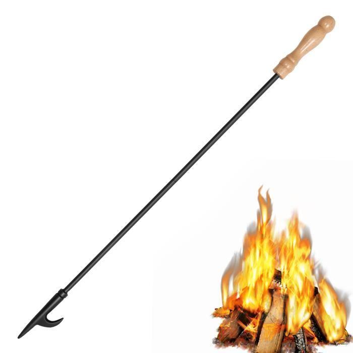 Tisonnier de Cheminée UTEN - 81cm - Noir - Détachable et Portable