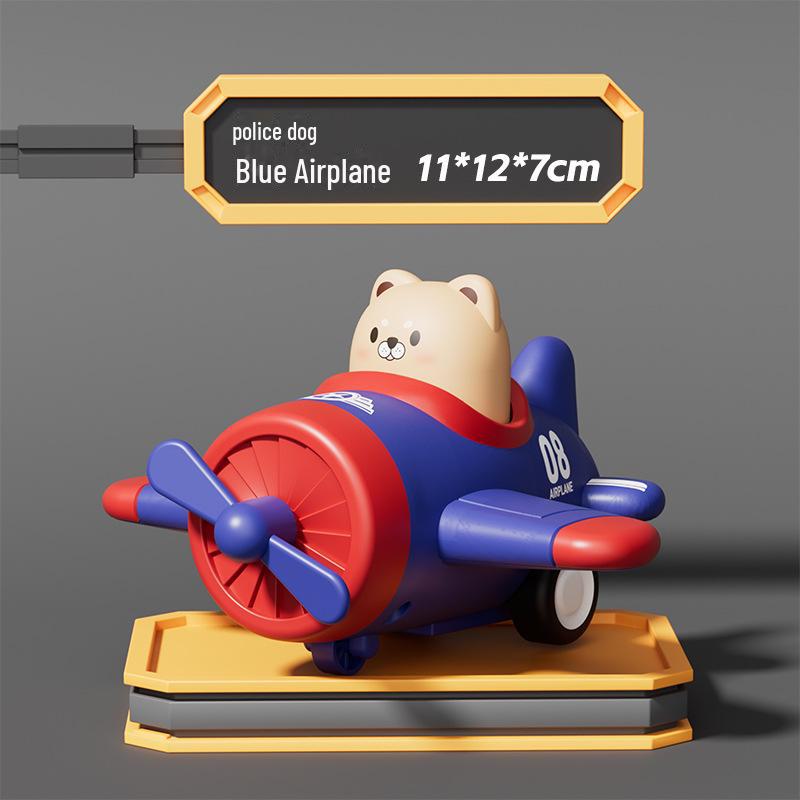 Inertia Pull-Back Airplane Push Toy for Boys and Girls Ages 0-2