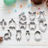 Easter Cookie Stamps Cookie Cutters for Baking Stainless Steel 12x Fondant Molds Easy to Demold & Cut for Cake Making Cookies