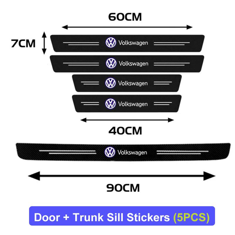 T274PCS Car Door Sill Protective Film Stickers Key Accessories For Volkswagen VW Polo Golf 6 7 8 MK5 MK7 Jetta Passat Tiguan Touran