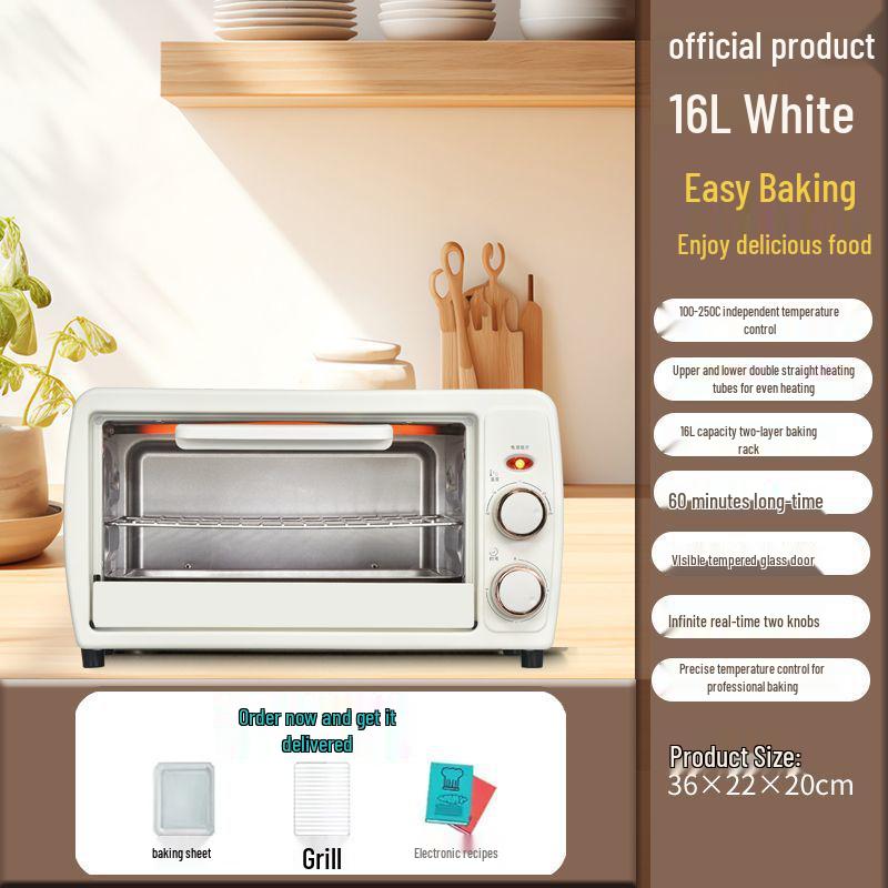 Large Capacity Electric Microwave Oven with Independent Temperature Control and Auto Functions for Tarts & Sweet Potatoes