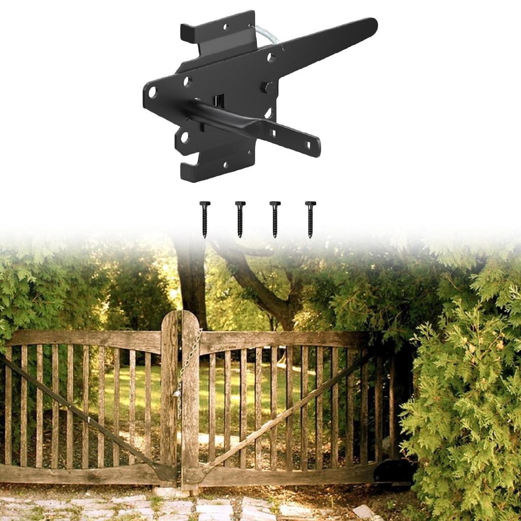 Gate Latch Spring with Self Locking Mechanism for Vinyl and Metal Fences