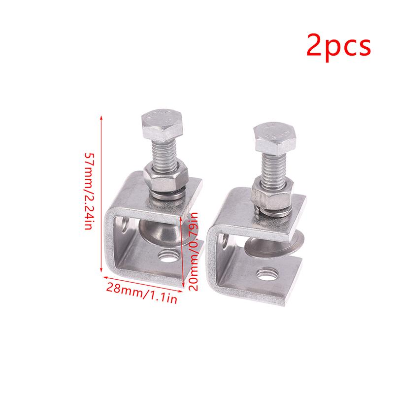 2/4 Bucăți Cleme Tip C din Oțel Inoxidabil Maxilar Rezistent la Coroziune Anti-Rugină Șurub de Poziționare Reglabil Pentru Suporturi Fixe de Birou