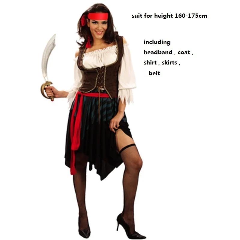 Piratkostumer til Kvinder Mænd Voksne Halloween Mandlig Kaptajn Jack Sparrow Kostume Pirates of the Caribbean Cosplay Tøjsæt