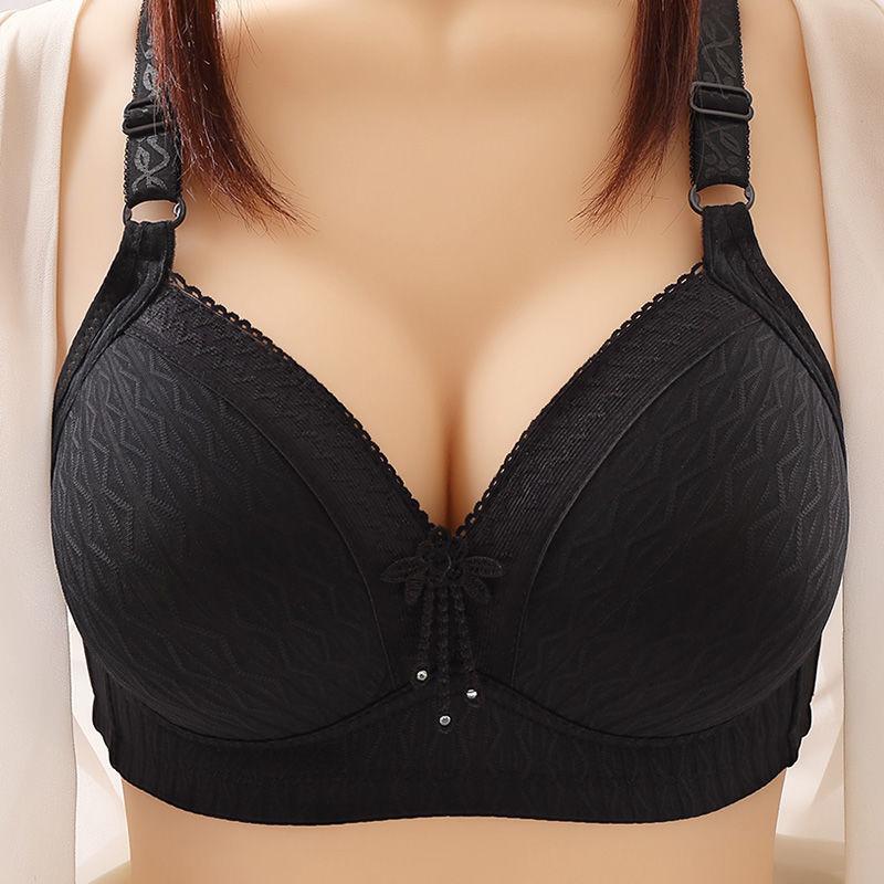 Ladies Pure Cotton Large Size Thin Underwear Anti-sagging Bra No Steel Ring Gathering Breathable Sexy Fashion Printing Bra