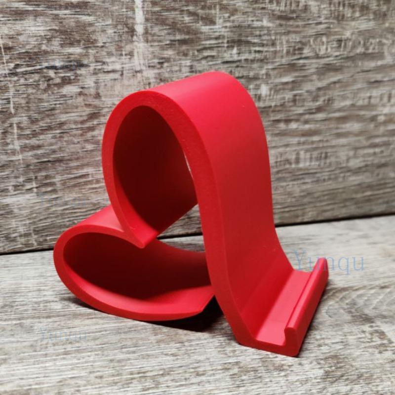 

1 подставка для телефона в форме сердца, универсальная 3D-печатная подставка для мобильного телефона и планшета, подарок на день рождения, День святого Валентина красный