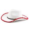 Western cowboy hat men's riding hat outdoor travel equestrian hat curved brim woolen top hat