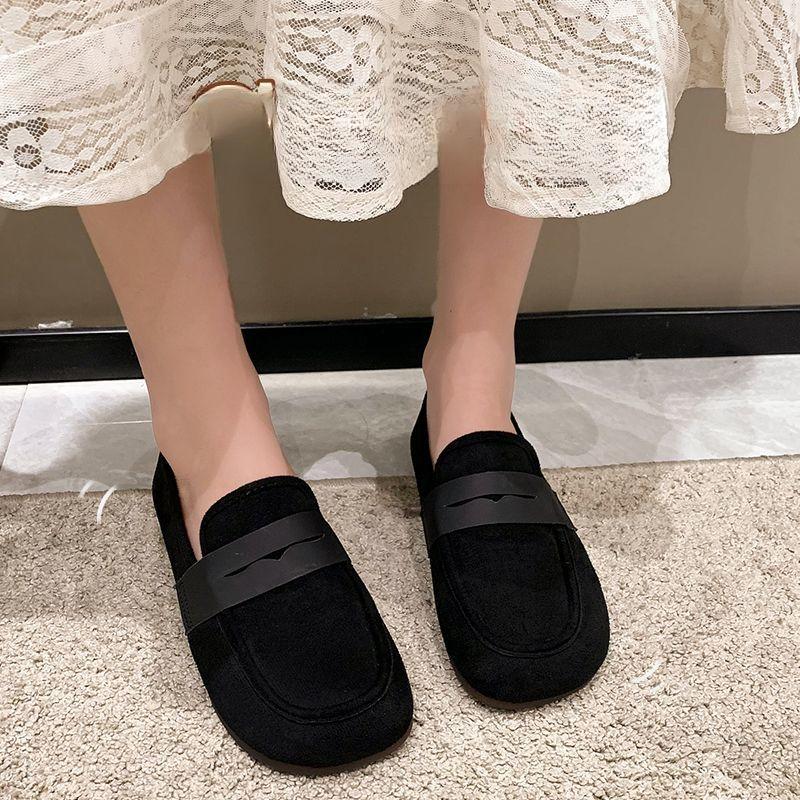 Fashion Loafers Shoes for Women Round Toe Black Slip-on Woman Flats Casual Comfortable and Elegant Dress Cheap Clearance Fashionable Non