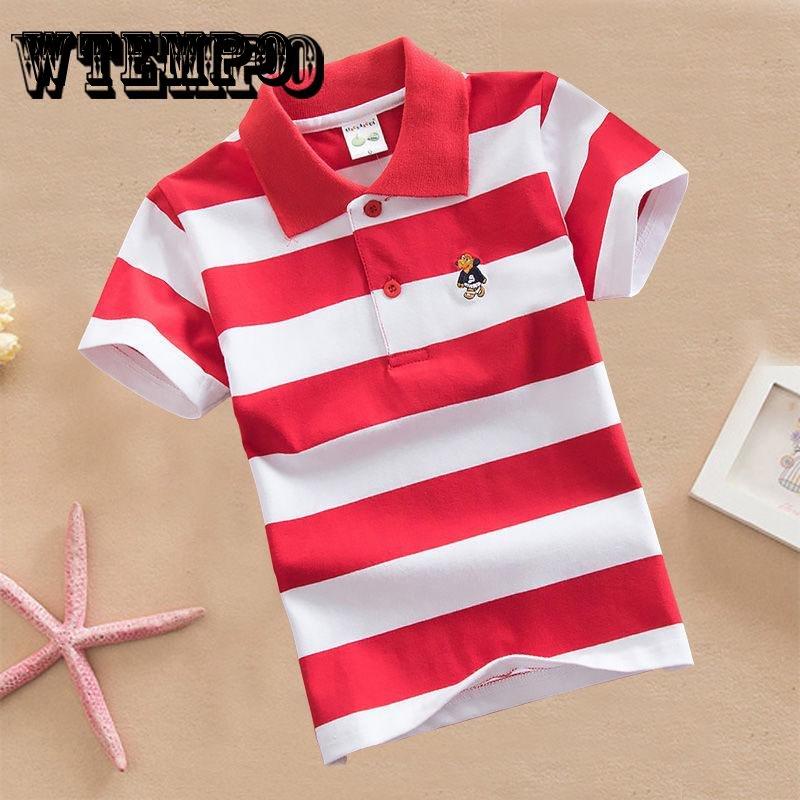 Children Kids Baby Boys Cartoon Print Tee Polo T-shirt Tops Clothes