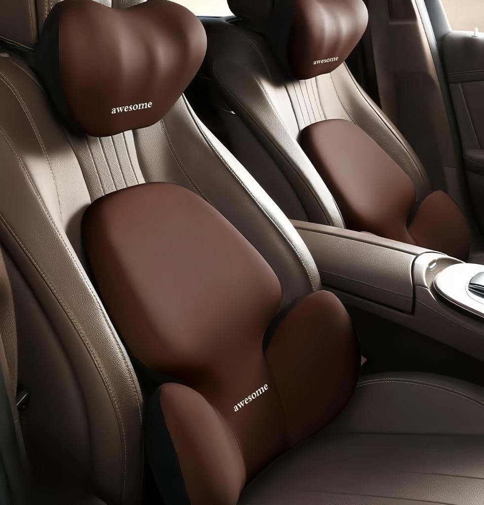 Car Headrest Relieves Neck Pain Headrest Seat Lumbar Cushion Removable Pillowcase Helps Relieve Fatigue Lumbar Support Cushion