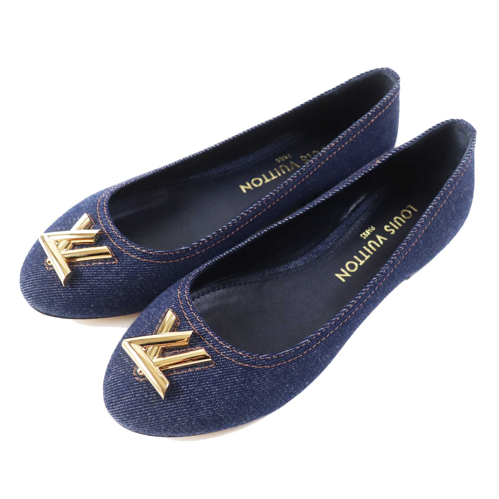 

Pristine LOUIS VUITTON pumps Shake Line Ballerina LV Twist Accessories denim 37 Used