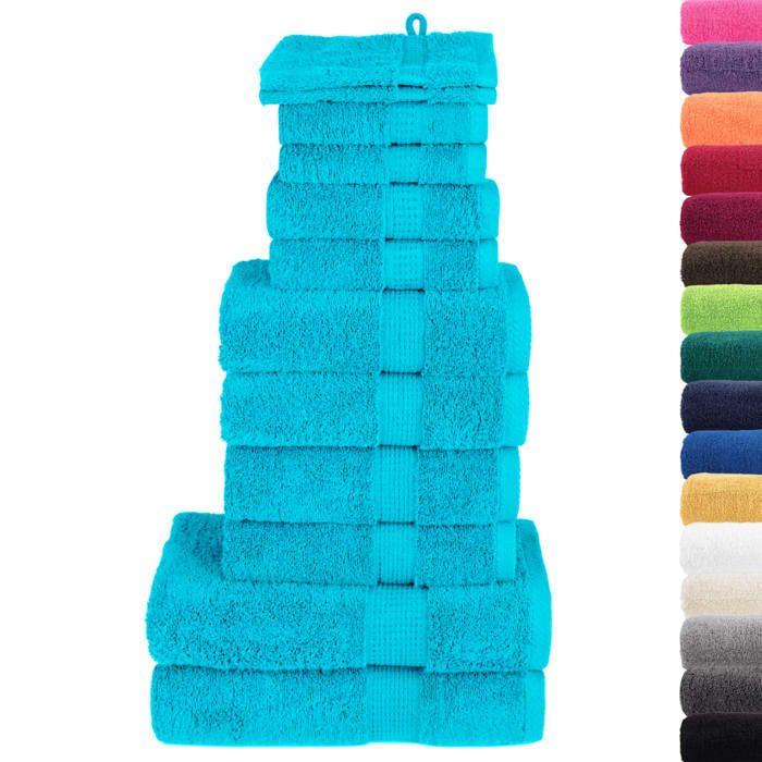 VidaXL Ensemble de Serviettes de Qualité Supérieure 12 pcs, Essuie-mains, Serviettes de Douche, Draps de Bain, Serviettes 137583