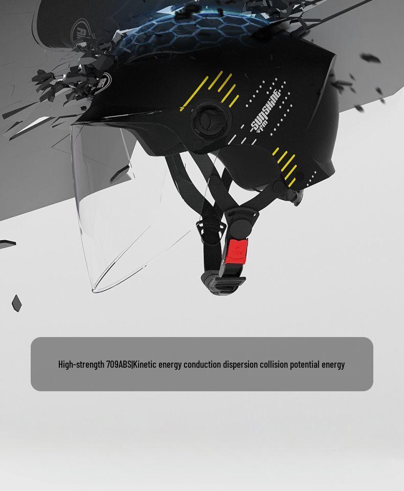 Unisex Certified Electric Motorcycle Helmet - Summer Sunscreen, Meets National Standards