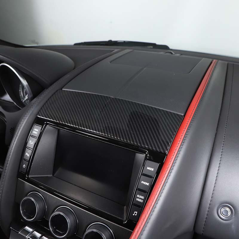 ABS Glossy Black/carbon Fiber For Jaguar F-TYPE 2013-2025 Car Navigation Panel Cover Trim Frame Sticker Interior Accessories