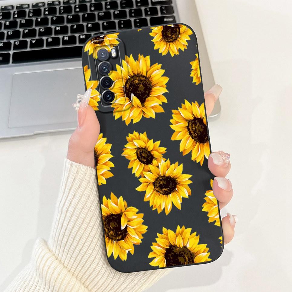 

For Huawei Nova 7 SE Back Cover Nova7 Nova7Pro 7 Pro 7SE Coque Funda Flower Butterfly Women Fashion Phone Case Liquid Silicone Huawei Nova 7 SE