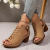 Women's Wide Width Peep-Toe Sandals, Roman Style Buckle Wedge Heels, Wholesale Summer Slides for Women