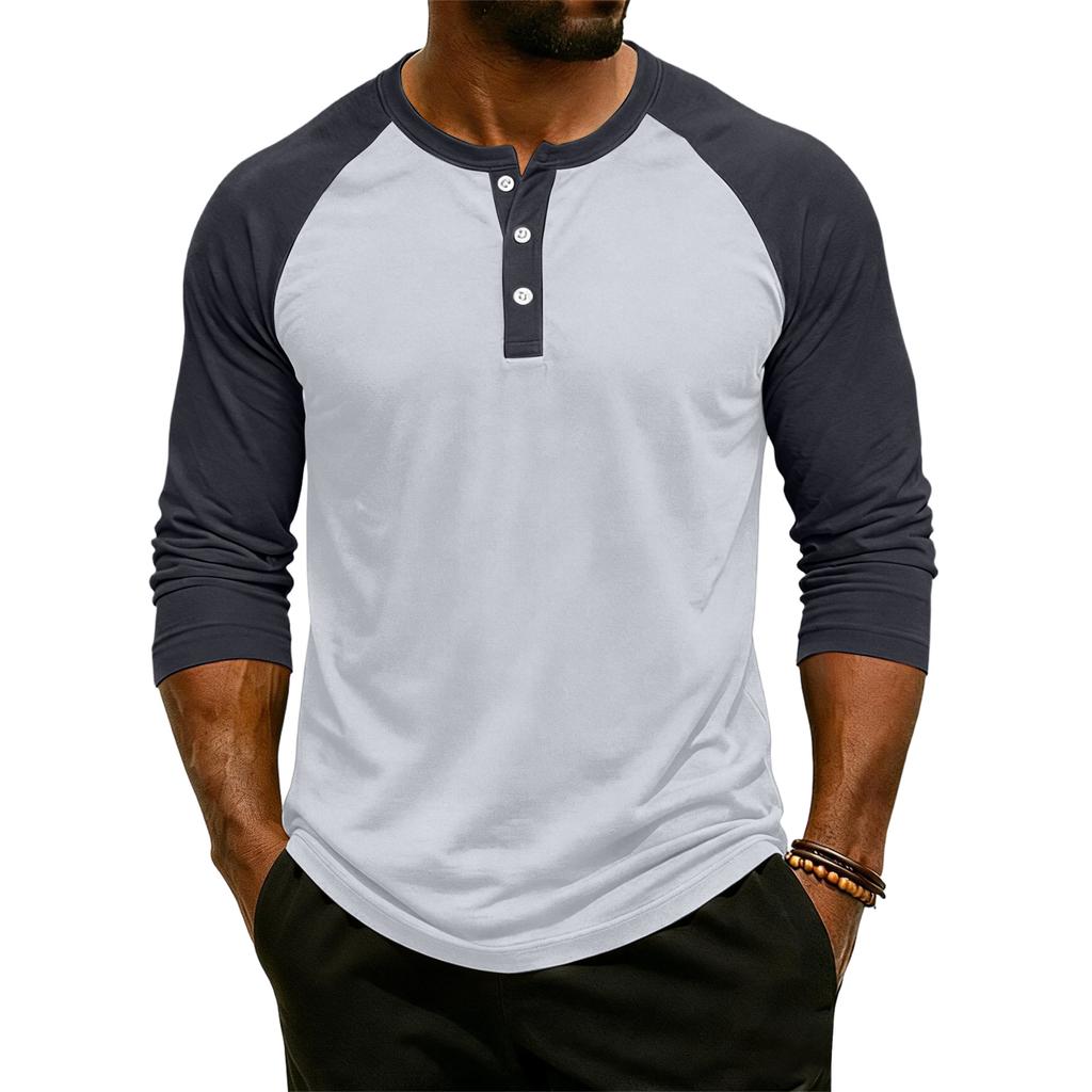 Men's Raglan Sleeve Three-quarter Sleeve Top
