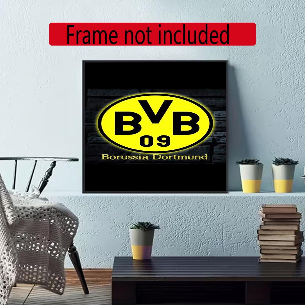 Borussia Dortmund 5D Diy Diamond Painting Round Diamond Diy Frameless Holiday Artwork Suitable For Home Office Wall Decoration